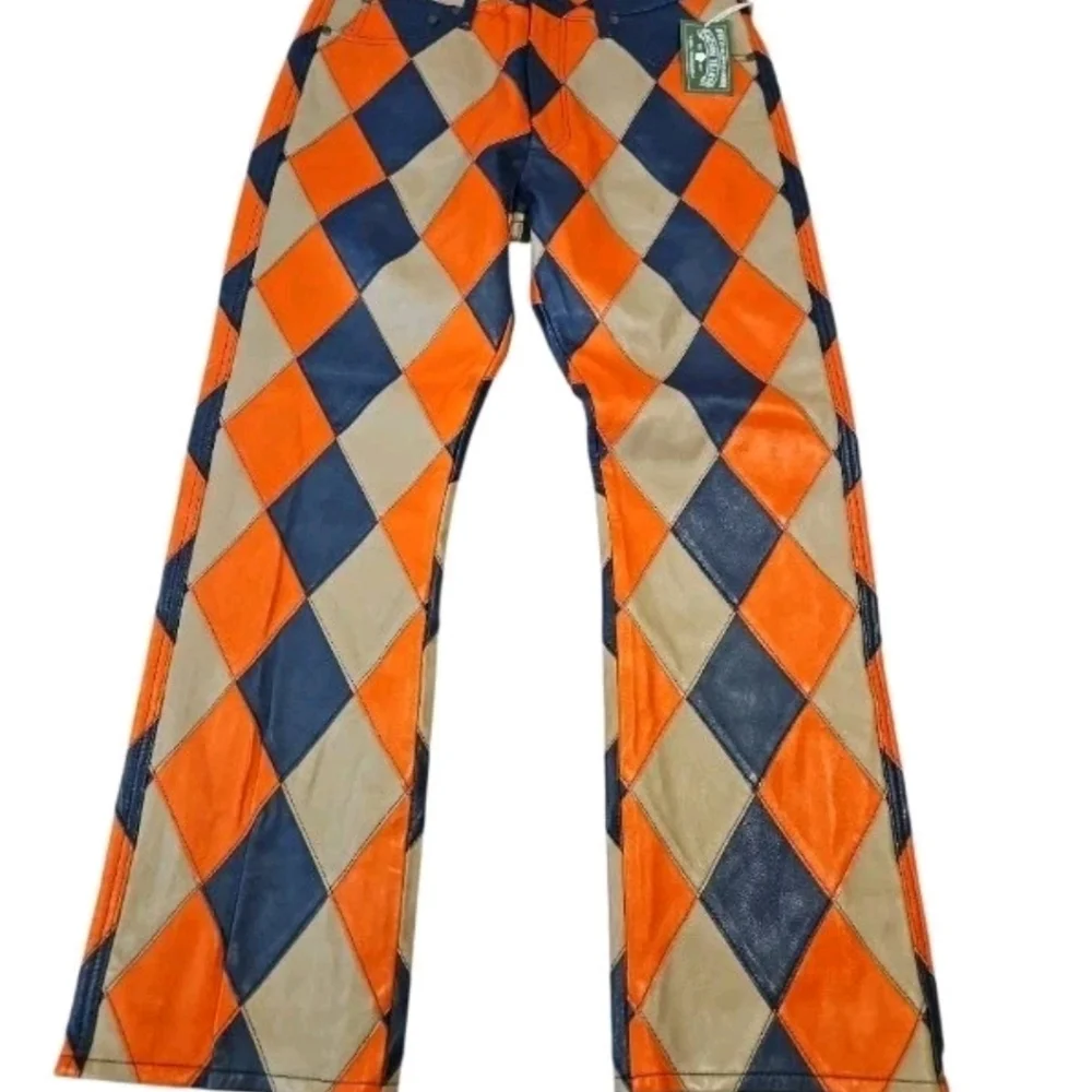 NWT Denim Tears Lamb Leather Jacquard Patchwork Pant L - Picture 4 of 11